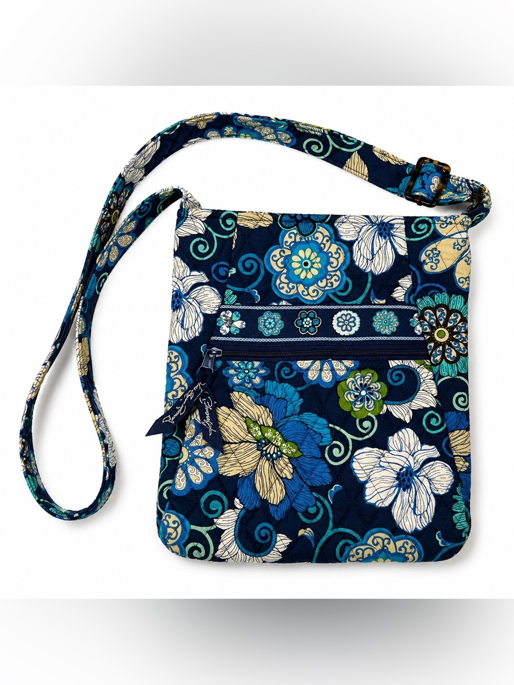 Vera Bradley Blue Lagoon Hipster Crossbody Quilted Floral Bag